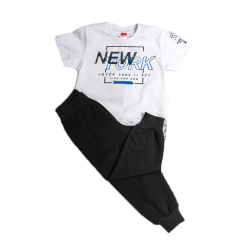 Joyce λευκό σετ μπλούζα παντελόνι για αγόρι 211357X