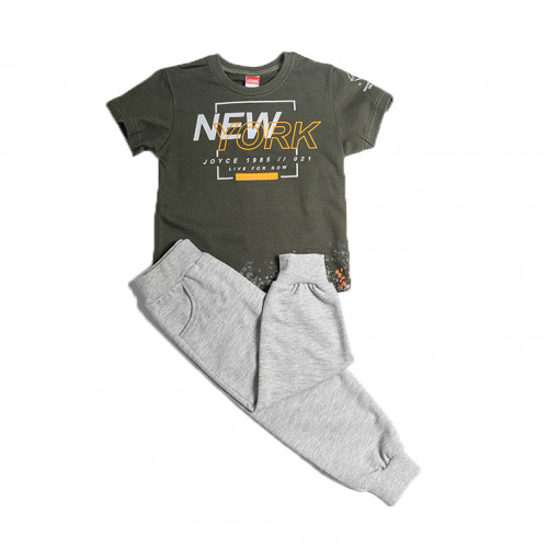 Joyce χακί σετ μπλούζα παντελόνι για αγόρι 211357