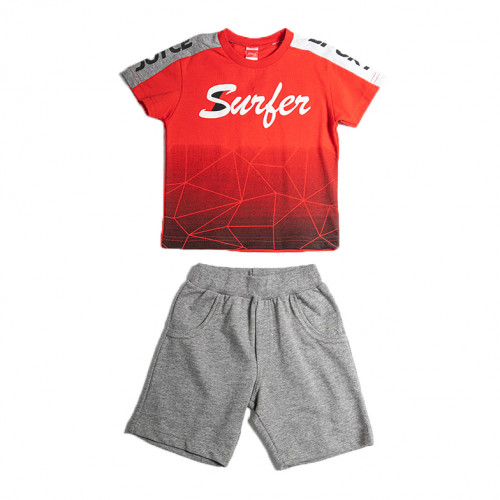 Joyce κόκκινο σετ μπλουζάκι βερμούδα για αγόρι 211360