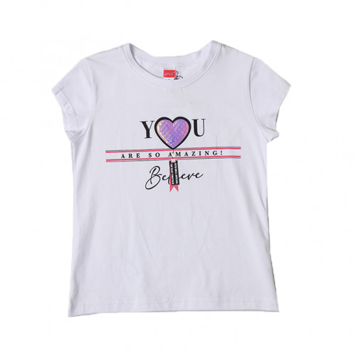 Joyce λευκό t-shirt με τύπωμα για κορίτσια 211594L