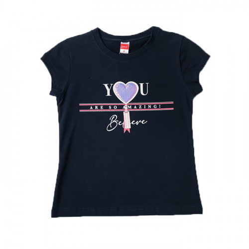 Joyce μπλε t-shirt με τύπωμα για κορίτσια 211594S
