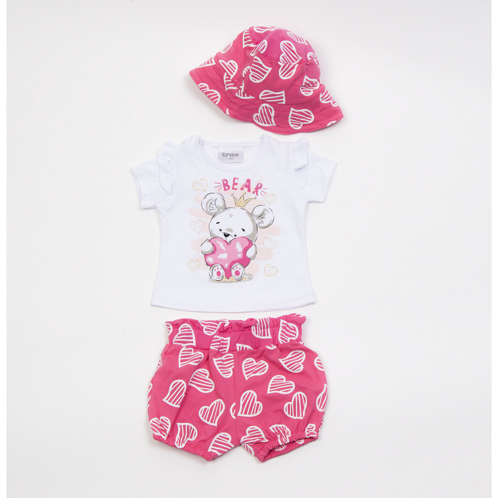 ΠΑΙΔΙΚΟ ΣΕΤ ΓΙΑ ΚΟΡΙΤΣΙ ΑΠΟ ΤΗΝ ΕΤΑΙΡΕΙΑ TRAXΠεριλαμβάνει :Μπλούζα με τύπωμαΠαντελόνιΣύνθεση: 100% Βαμβάκι-μπλούζα και 95% Βαμβάκι-5% Lycra-παντελόνιΕλληνικής κατασκευής