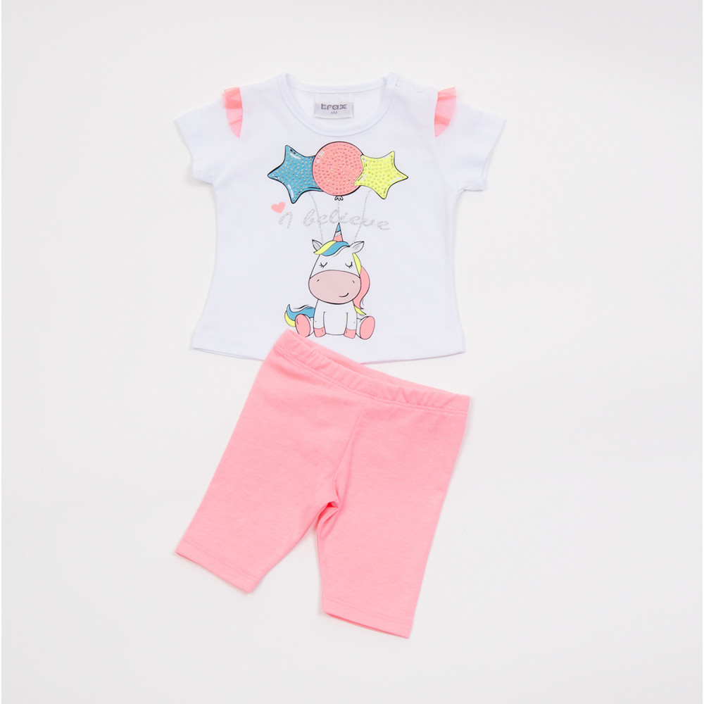 ΠΑΙΔΙΚΟ ΣΕΤ ΓΙΑ ΚΟΡΙΤΣΙ ΑΠΟ ΤΗΝ ΕΤΑΙΡΕΙΑ TRAXΠεριλαμβάνει :Μπλούζα με τύπωμαΠαντελόνιΣύνθεση: 100% Βαμβάκι-μπλούζα και 95% Βαμβάκι-5% Lycra-παντελόνιΕλληνικής κατασκευής