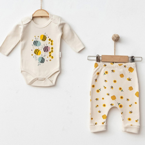 MONPETIT ΒΡΕΦΙΚΟ ΣΕΤ ΦΟΡΜΑΚΙ-ΠΑΝΤΕΛΟΝΙ ΕΚΡΟΥ ΜΕΛΙΣΣΟΥΛΕΣ 2419-ECRU