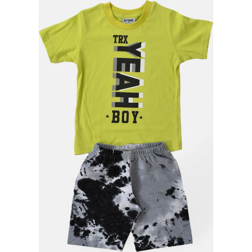 TRAX ΣΕΤ T-SHIRT ΜΕ ΒΕΡΜΟΥΔΑ ΑΓΟΡΙ 2 ΤΕΜ ΛΑΧΑΝΙ-ΓΚΡΙ 39435