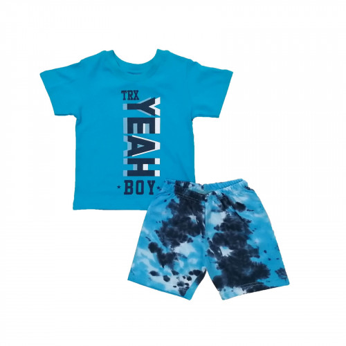 TRAX ΣΕΤ T-SHIRT ΜΕ ΒΕΡΜΟΥΔΑ ΑΓΟΡΙ 2 ΤΕΜ ΓΑΛΑΖΙΟ-ΜΠΛΕ 39435B