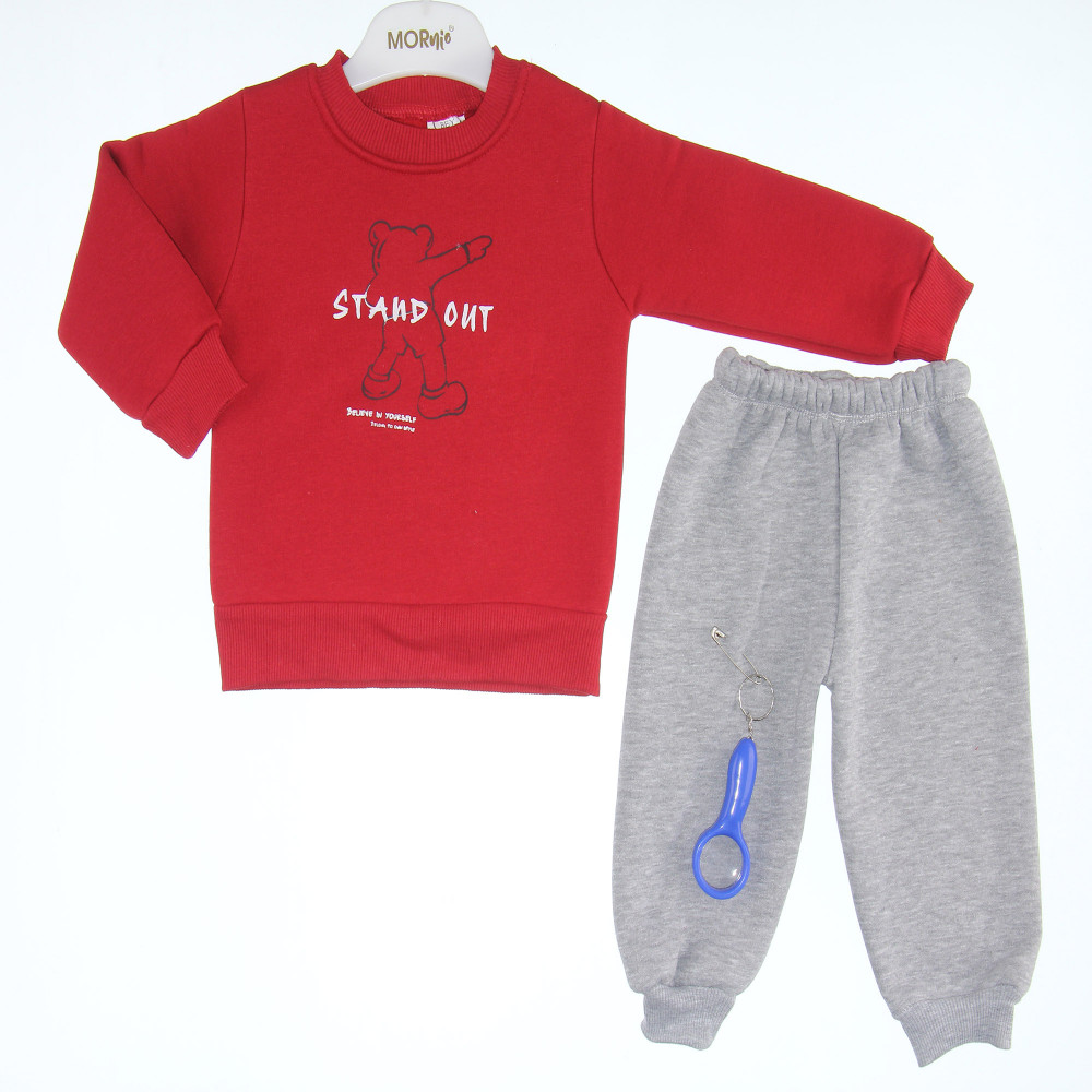 ΠΑΙΔΙΚΟ ΣΕΤ ΓΙΑ ΑΓΟΡΙΜπλούζα-φούτερ μακρυμάνικη με στρογγυλή λαιμόκοψη.