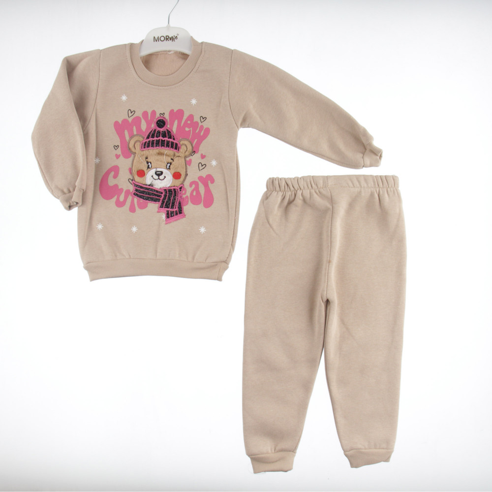 ΠΑΙΔΙΚΟ ΣΕΤ ΓΙΑ ΚΟΡΙΤΣΙΜπλούζα-φούτερ μακρυμάνικη με στρογγυλή λαιμόκοψη.