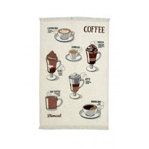 DIMcol ΠΕΤΣΕΤΑ ΚΟΥΖΙΝΑΣ  Cot. 40Χ60 Coffee 04 Ecru 1231112705600478