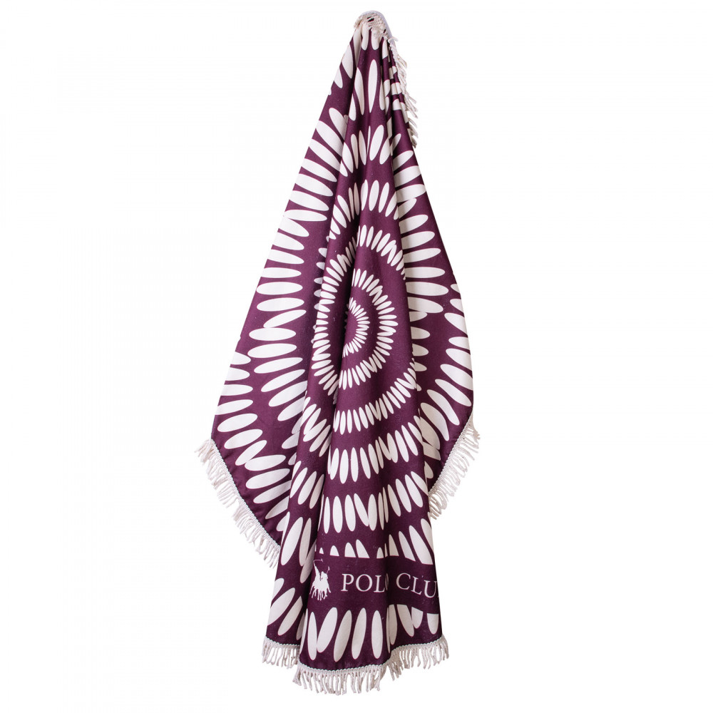 Πετσέτα θαλάσσης στρογγυλή με κρόσσια της σειράς Essential, από 100% microfibre και βάρος 280gr/m2.