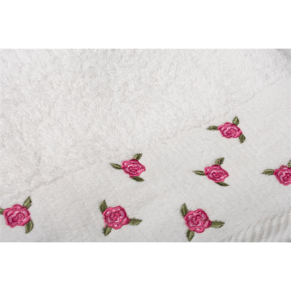 DIMCOL ΠΕΤΣΕΤΕΣ ΣΕΤ 3 ΤΕΜ ΜΕ ΚΕΝΤΗΜΑ ΑΝΘΑΚΙ 450 GSM 30X50, 50X90, 70X140CM 100% COTTON ΛΕΥΚΟ.