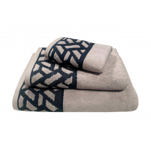 Πετσέτα Le Blanc Πεννιέ Ζακάρ 550gr/m2 MYKONOS Grey Χειρός 30×50