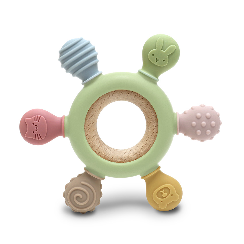 Μασητικό οδοντοφυίας κατασκευασμένο απο σιλικόνη και ξύλο οξιάς.